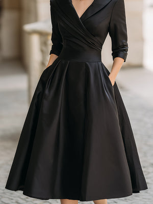 Eloise wrap midi dress in Black