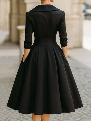 Eloise wrap midi dress in Black