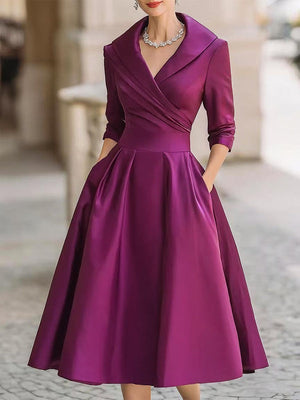 Eloise wrap midi dress in Purple