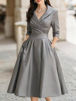 Eloise wrap midi dress in Gray