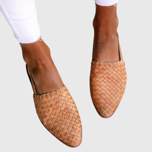 Ornella woven slingback flats in Light Brown
