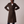 Agathe long double breasted coat in Dark Brown on a light gray studio backdrop
