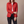 Belinda quilted jacket in Red on a light gray studio backdrop