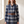 Close view of the Capucine plaid maxi shirt dress in Blue from the front