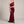 Cecily one shoulder satin maxi dress in Burgundy on a light gray studio backdrop
