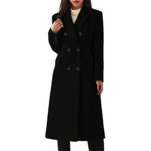 Celeste long wool coat in Black