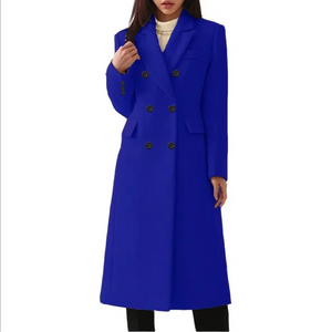 Celeste long wool coat in Blue