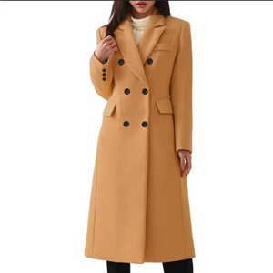 Celeste long wool coat in Camel