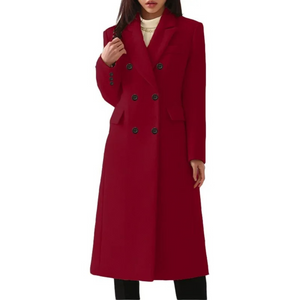 Celeste long wool coat in Red