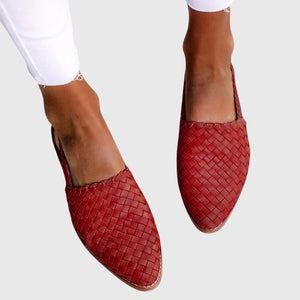 Ornella woven slingback flats in Red