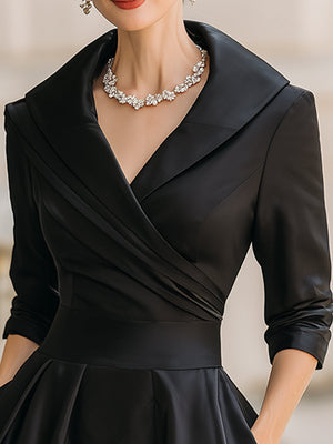 Eloise wrap midi dress in Black