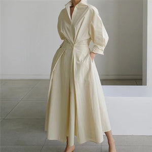 Eliza maxi shirt dress in Cream