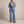 Eudora blazer and wide leg pants set in Blue on a light gray studio backdrop