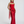 Faustine strapless maxi dress in Red with the matching sheer scarf