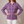 Francine plaid button front cardigan in Purple on a light gray studio backdrop