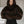Georgina faux fur hoodie in Brown worn with the hood up