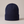 Hattie knit beanie in Navy Blue with a folded cuff on a light gray studio backdrop