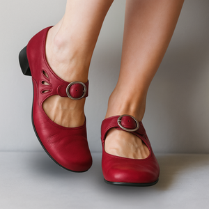 Hortense leather Mary Jane pumps in Red