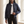 Imelda nylon bomber jacket in Navy Blue showing the ribbed collar, front zip and sleeve pocket