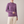 Imogen cashmere mock neck sweater in Violet worn with cream wide leg trousers