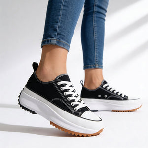 Laetitia canvas platform sneakers in Black