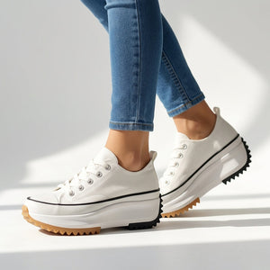 Laetitia canvas platform sneakers in White