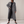 Lillian long trench coat in Gray on a light gray studio backdrop