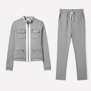 Marianne tracksuit set in Gray laid flat, jacket and pants