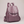 Pauline leather backpack in Purple standing upright on a light gray studio backdrop