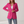 Perrine single button blazer in Fuchsia on a light gray studio backdrop