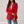 Perrine single button blazer in Red on a light gray studio backdrop