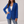 Perrine single button blazer in Royal Blue on a light gray studio backdrop