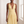 Front view of the ruched bodice and deep V halter neckline of the Rosalyn maxi dress in Yellow