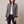 Rosamund wool blazer in Gray with black edging and silver tone buttons over a cream top