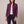 Rosamund wool blazer in Purple with gray contrast edging and bronze tone buttons
