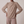 Solange draped mock neck blouse in Taupe on a light gray studio backdrop