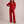 Suzanne half zip knit set in Red on a light gray studio backdrop